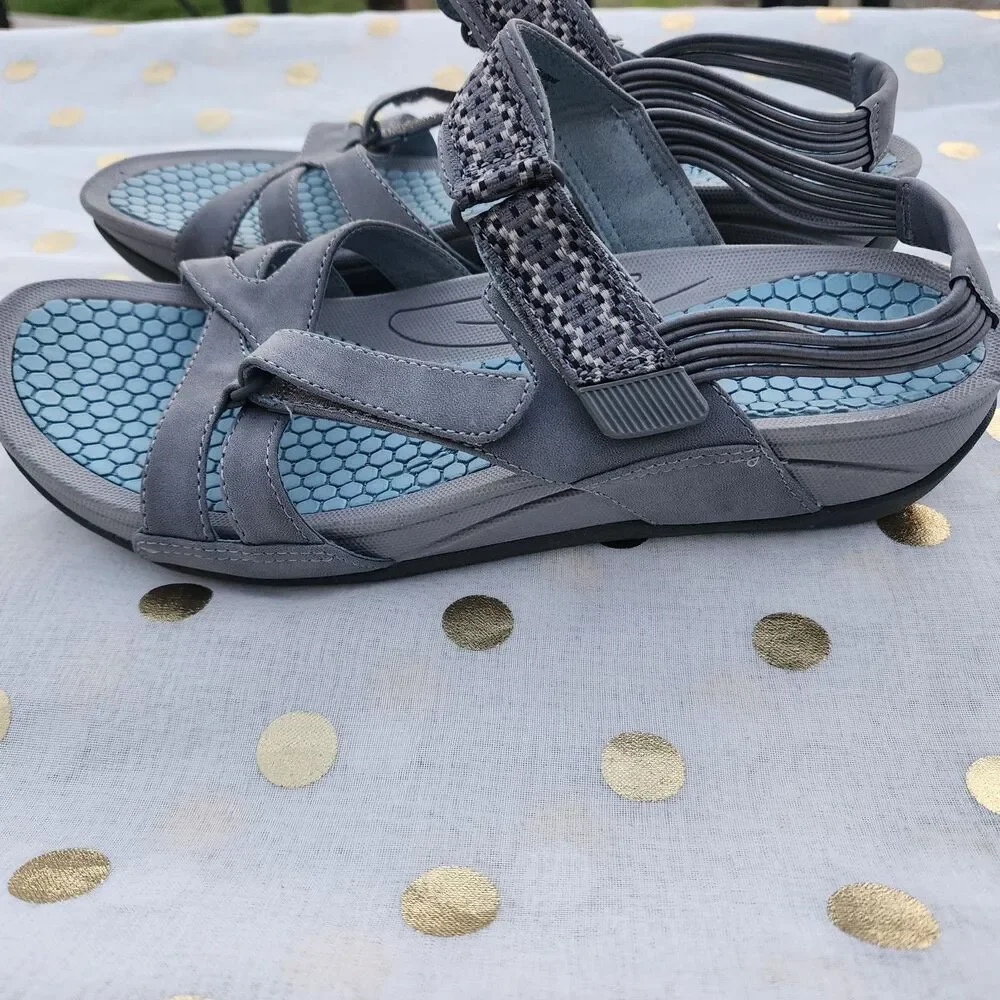 Baretraps Dalton Sandal Gray Blue Women's Size 10M Adjustable